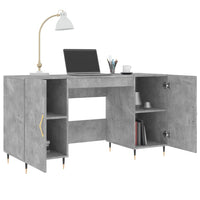 Scrivania Grigio Cemento 140x50x75 cm in Legno Multistrato 829528