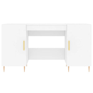 Scrivania Bianca 140x50x75 cm in Legno Multistrato 829532