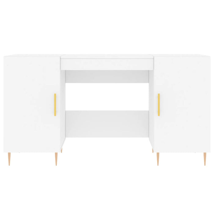 Scrivania Bianca 140x50x75 cm in Legno Multistrato 829532