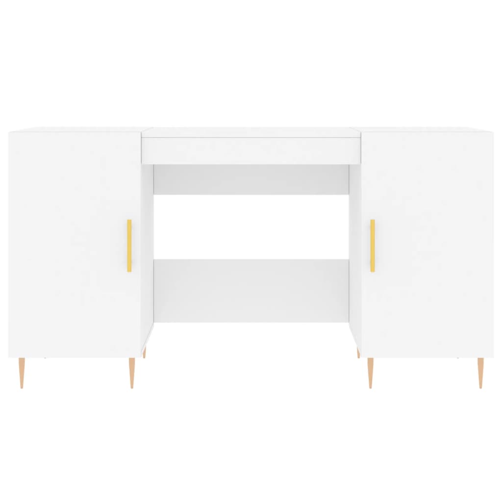 Scrivania tavolo postazione di lavoro mobile per computer studio 140 x 50 x 75 cm derivati ​​del legno bianco 02_0023511