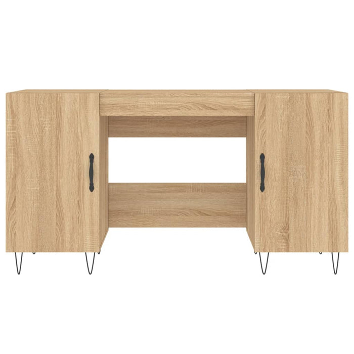 Scrivania tavolo postazione di lavoro mobile per computer studio IT rovere Sonoma 140 x 50 x 75 cm derivati ​​del legno marrone 02_0023651