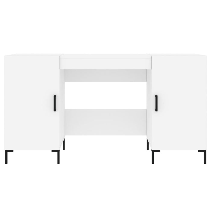 Scrivania tavolo postazione di lavoro mobile per computer studio 140 x 50 x 75 cm derivati ​​del legno bianco 02_0023516