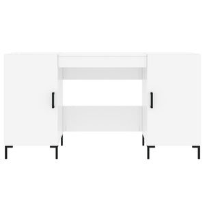 Scrivania Bianco Lucido 140x50x75 cm in Legno Multistrato 829550