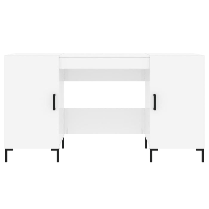 Scrivania Bianco Lucido 140x50x75 cm in Legno Multistrato 829550