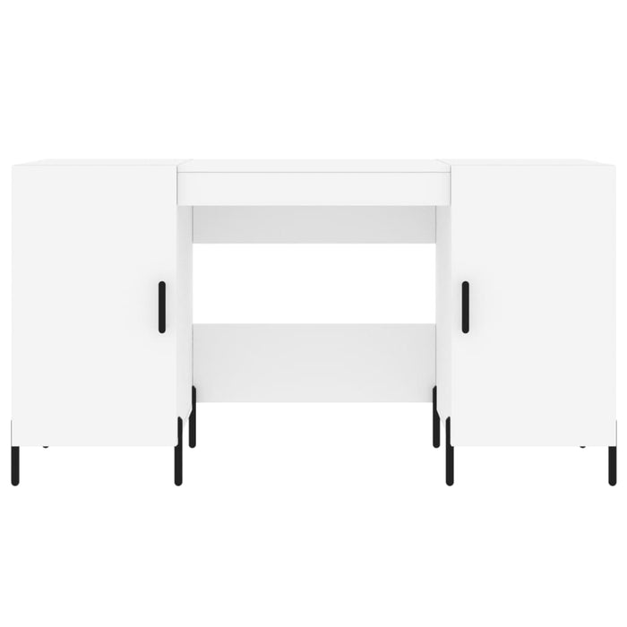 Scrivania tavolo postazione di lavoro mobile per computer studio 140 x 50 x 75 cm derivati ​​del legno bianco 02_0023517