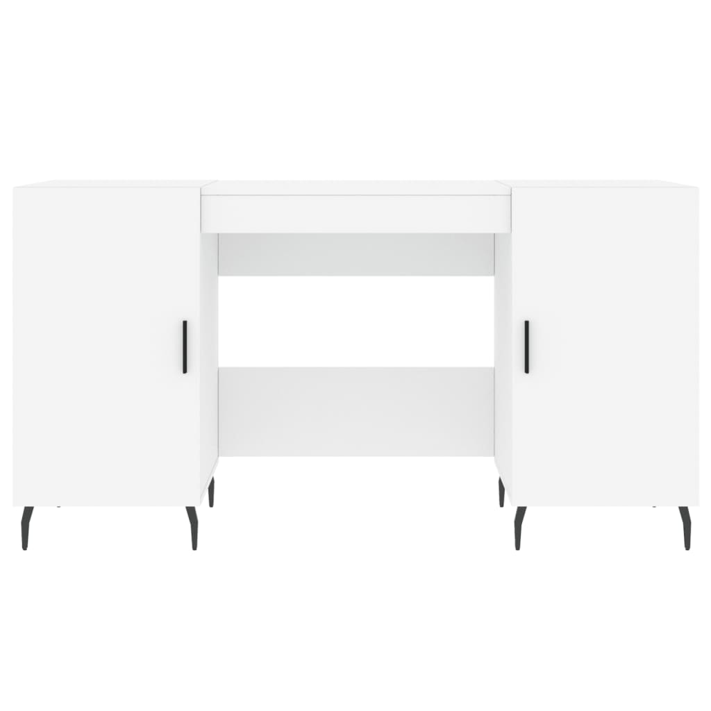 Scrivania tavolo postazione di lavoro mobile per computer studio 140 x 50 x 75 cm derivati ​​del legno bianco 02_0023513