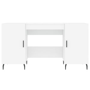 Scrivania tavolo postazione di lavoro mobile per computer studio 140 x 50 x 75 cm derivati ​​del legno bianco 02_0023513