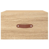 Comodino a Muro-Tavolino da notte sospeso Rovere Sonoma 35x35x20 cm 990245