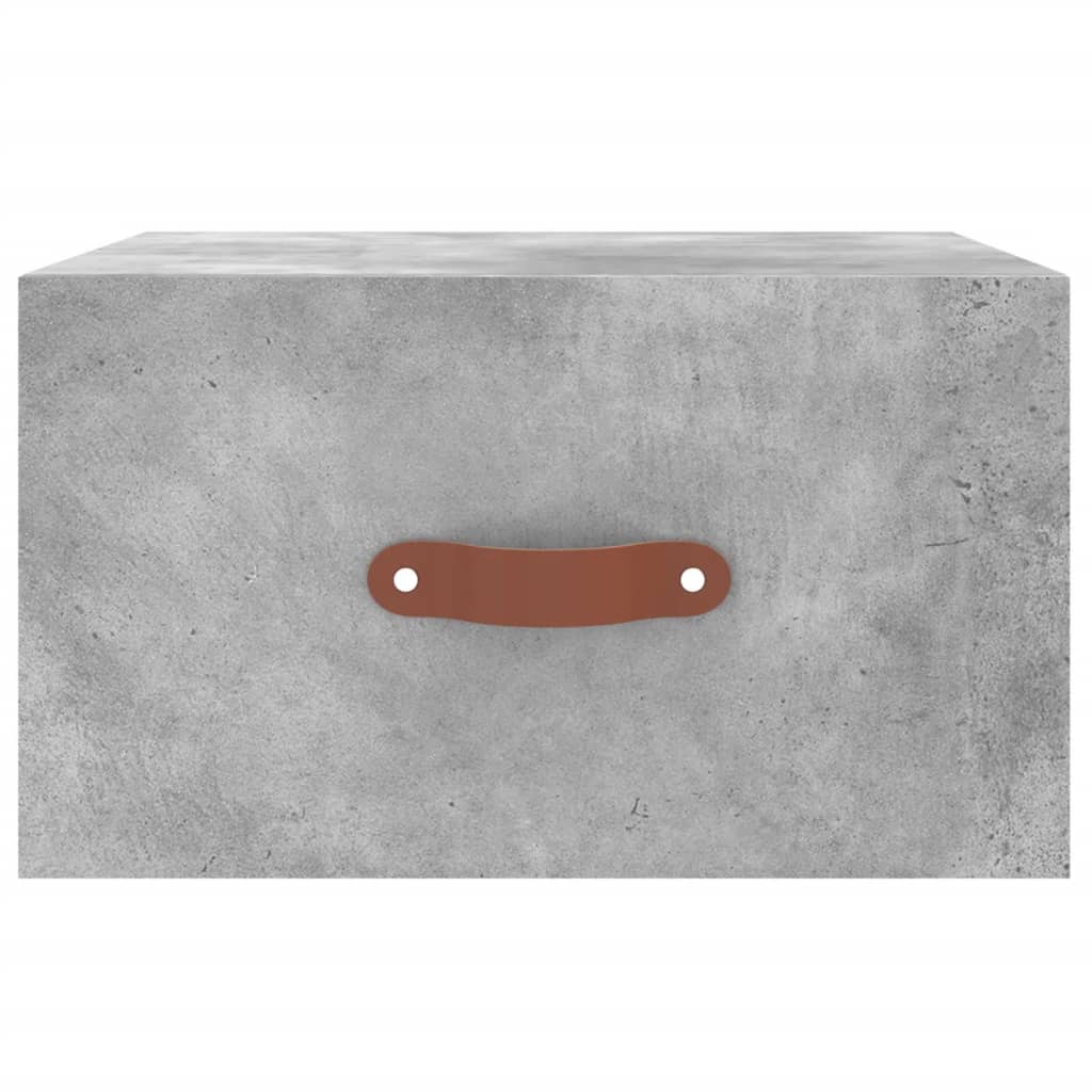 Comodino a Muro-Tavolino da notte sospeso Grigio Cemento 35x35x20 cm 103725