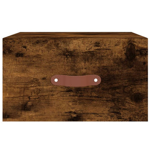 Comodino a Muro-Tavolino da notte sospeso Rovere Fumo 35x35x20 cm 211786