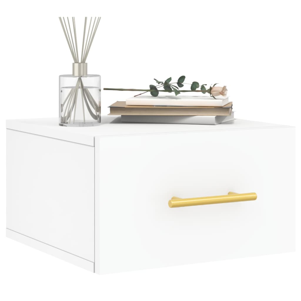 Comodini a Muro 2 pz-Set di 2 Tavolino da notte Bianchi 35x35x20 cm 517029