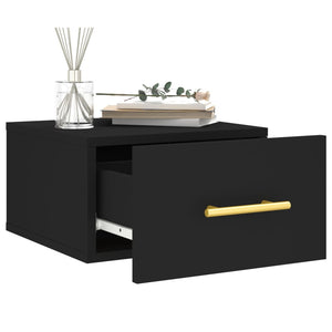 Comodino a Muro Nero 35x35x20 cm 829790