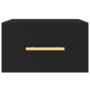 Comodino a Muro Nero 35x35x20 cm 829790