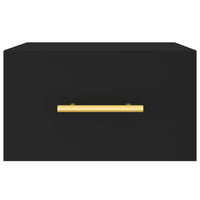 Comodino a Muro-Tavolino da notte sospeso Nero 35x35x20 cm