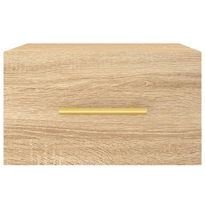 Comodino a Muro-Tavolino da notte sospeso Rovere Sonoma 35x35x20 cm 763608