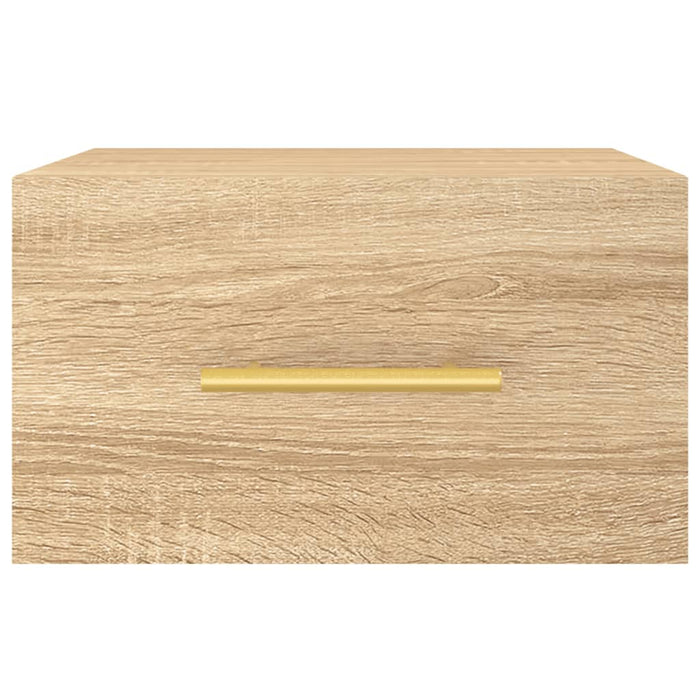 Comodino a Muro-Tavolino da notte sospeso Rovere Sonoma 35x35x20 cm 763608
