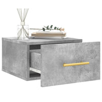 Comodini a Muro 2 pz Grigio Cemento 35x35x20 cm 829797
