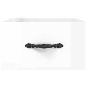 Comodini a Muro 2 pz Bianco Lucido 35x35x20 cm 829809