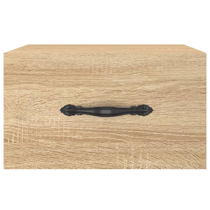 Comodino a Muro-Tavolino da notte sospeso Rovere Sonoma 35x35x20 cm 349521