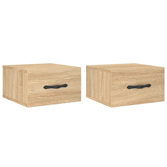 Comodini a Muro 2 pz-Set di 2 Tavolino da notte Rovere Sonoma 35x35x20 cm 839631