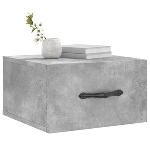 Comodini a Muro 2 pz-Set di 2 Tavolino da notte Grigio Cemento 35x35x20 cm 313489