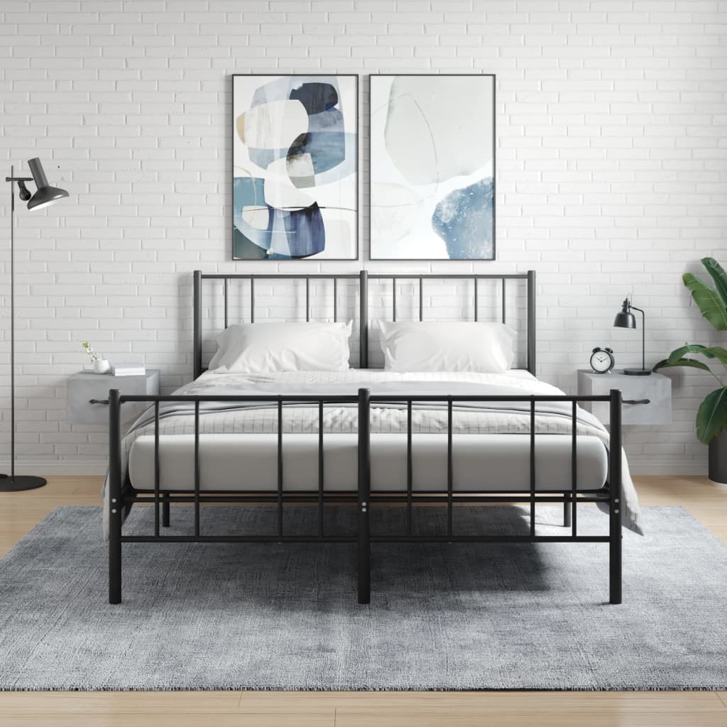 Comodini a Muro 2 pz-Set di 2 Tavolino da notte Grigio Cemento 35x35x20 cm 313489