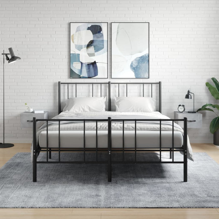 Comodini a Muro 2 pz-Set di 2 Tavolino da notte Grigio Cemento 35x35x20 cm 313489
