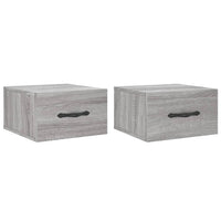 Comodini a Muro 2 pz-Set di 2 Tavolino da notte Grigio Sonoma 35x35x20 cm 749669