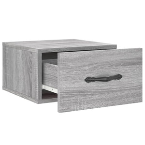 Comodini a Muro 2 pz-Set di 2 Tavolino da notte Grigio Sonoma 35x35x20 cm 749669