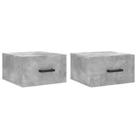 Comodini a Muro 2 pz-Set di 2 Tavolino da notte Grigio Cemento 35x35x20 cm 294049