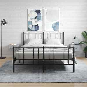 Comodini a Muro 2 pz-Set di 2 Tavolino da notte Grigio Cemento 35x35x20 cm 294049