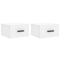 Comodini a Muro 2 pz-Set di 2 Tavolino da notte Bianchi 35x35x20 cm