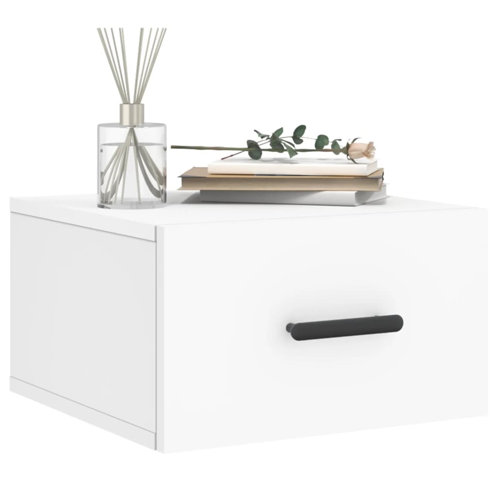 Comodini a Muro 2 pz-Set di 2 Tavolino da notte Bianchi 35x35x20 cm