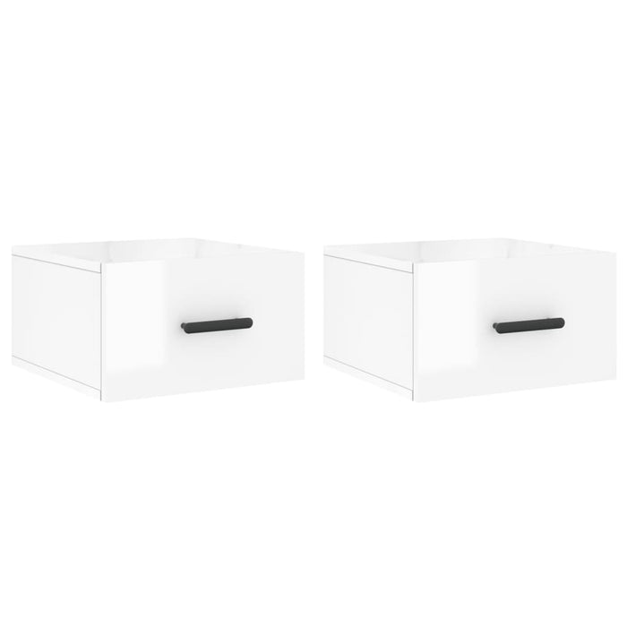 Comodini a Muro 2 pz-Set di 2 Tavolino da notte Bianco Lucido 35x35x20 cm 955155