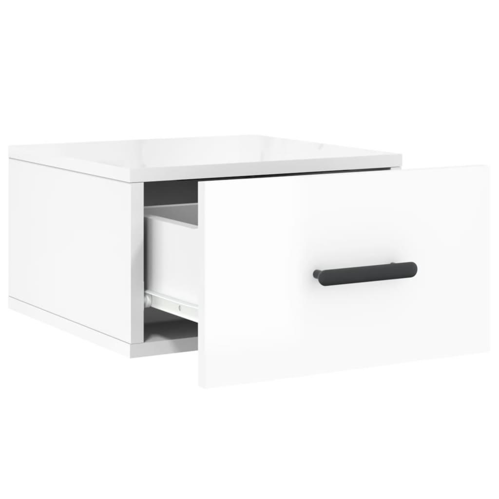 Comodini a Muro 2 pz-Set di 2 Tavolino da notte Bianco Lucido 35x35x20 cm 955155