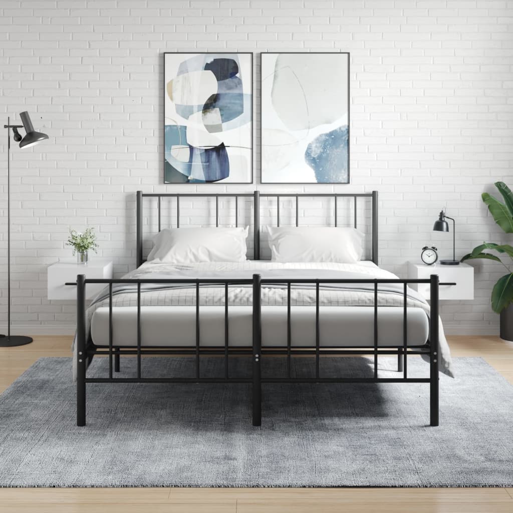 Comodini a Muro 2 pz-Set di 2 Tavolino da notte Bianco Lucido 35x35x20 cm 955155