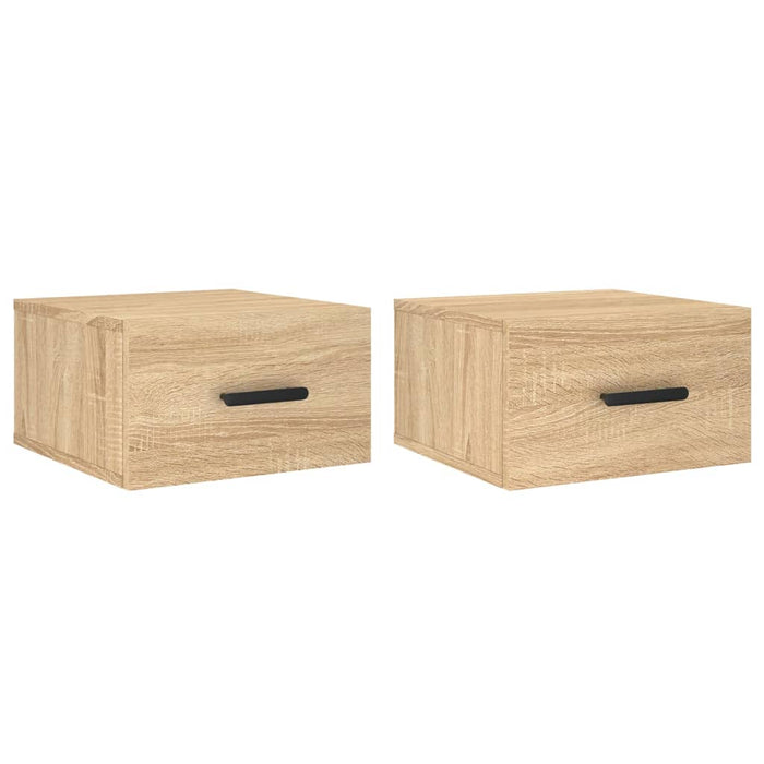 Comodini a Muro 2 pz-Set di 2 Tavolino da notte Rovere Sonoma 35x35x20 cm 451421