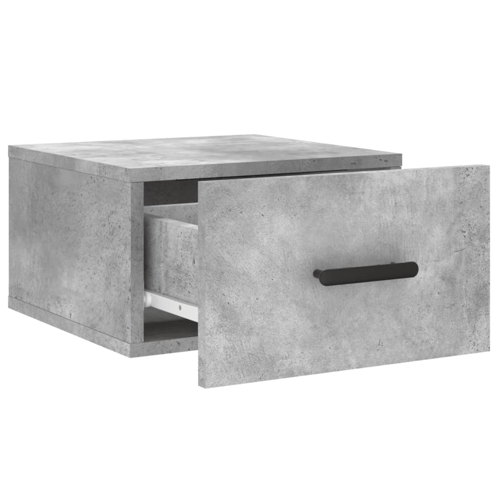 Comodini a Muro 2 pz-Set di 2 Tavolino da notte Grigio Cemento 35x35x20 cm 614647