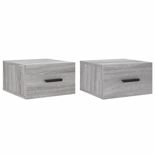 Comodini a Muro 2 pz-Set di 2 Tavolino da notte Grigio Sonoma 35x35x20 cm 237924