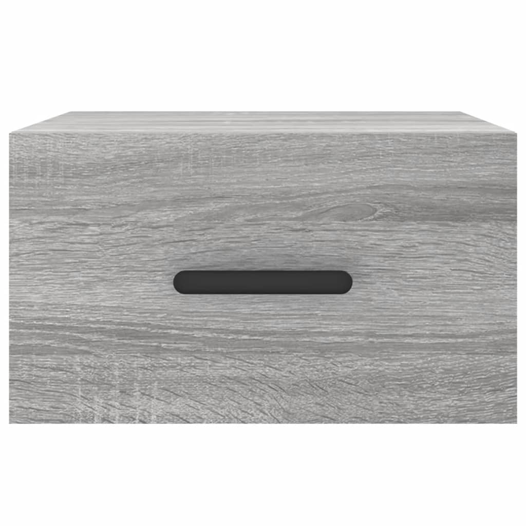 Comodini a Muro 2 pz-Set di 2 Tavolino da notte Grigio Sonoma 35x35x20 cm 237924