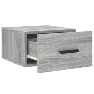 Comodini a Muro 2 pz-Set di 2 Tavolino da notte Grigio Sonoma 35x35x20 cm 237924