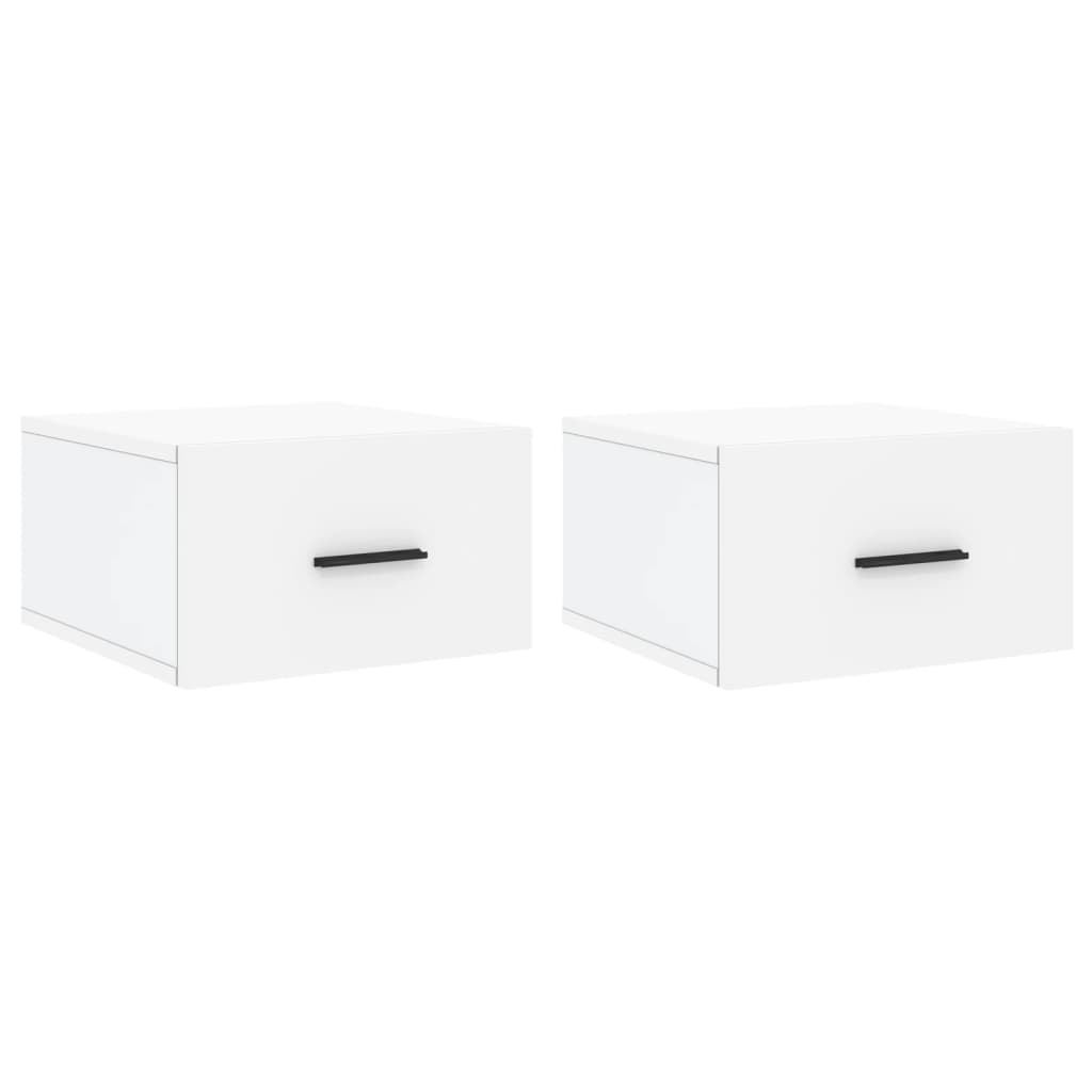 Comodini a Muro 2 pz-Set di 2 Tavolino da notte Bianchi 35x35x20 cm 729387