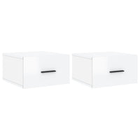 Comodini a Muro 2 pz-Set di 2 Tavolino da notte Bianco Lucido 35x35x20 cm 810239