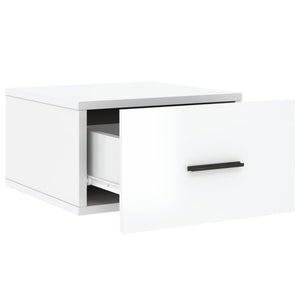 Comodini a Muro 2 pz-Set di 2 Tavolino da notte Bianco Lucido 35x35x20 cm 810239