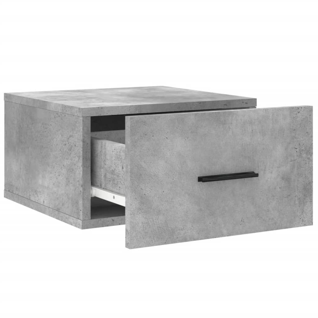 Comodini a Muro 2 pz-Set di 2 Tavolino da notte Grigio Cemento 35x35x20 cm 741349