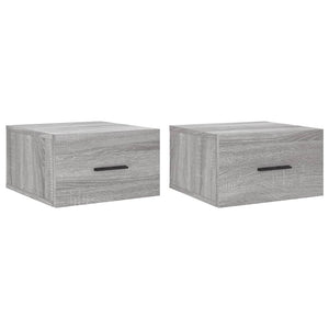 vidaXL Comodini a Muro 2 pz Grigio Sonoma 35x35x20 cm