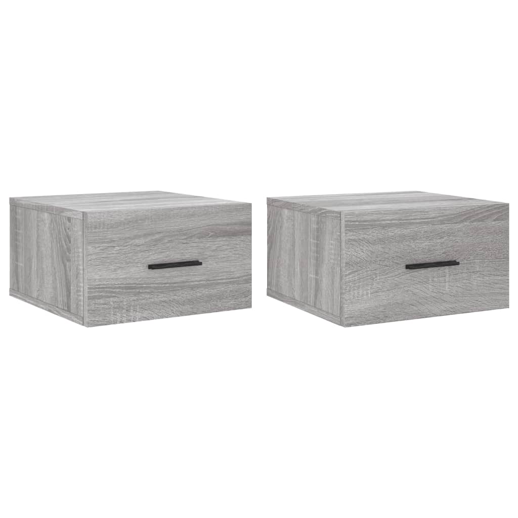 Comodini a Muro 2 pz Grigio Sonoma 35x35x20 cm 829865