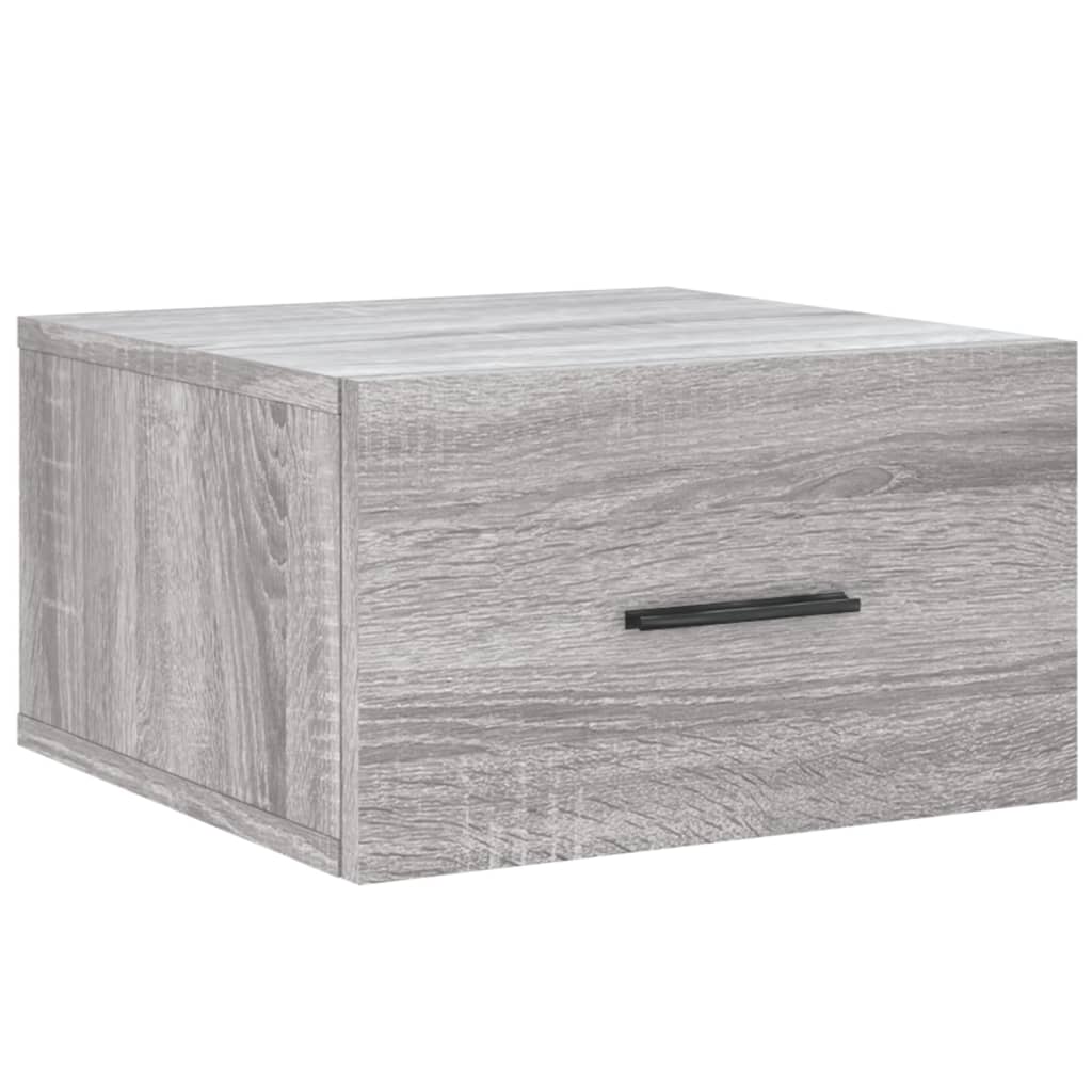 Comodini a Muro 2 pz-Set di 2 Tavolino da notte Grigio Sonoma 35x35x20 cm 442362