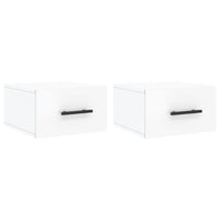 Comodini a Muro 2 pz-Set di 2 Tavolino da notte Bianco Lucido 35x35x20 cm 507224