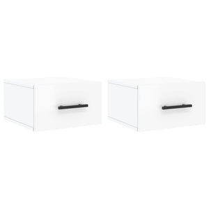 Comodini a Muro 2 pz-Set di 2 Tavolino da notte Bianco Lucido 35x35x20 cm 507224